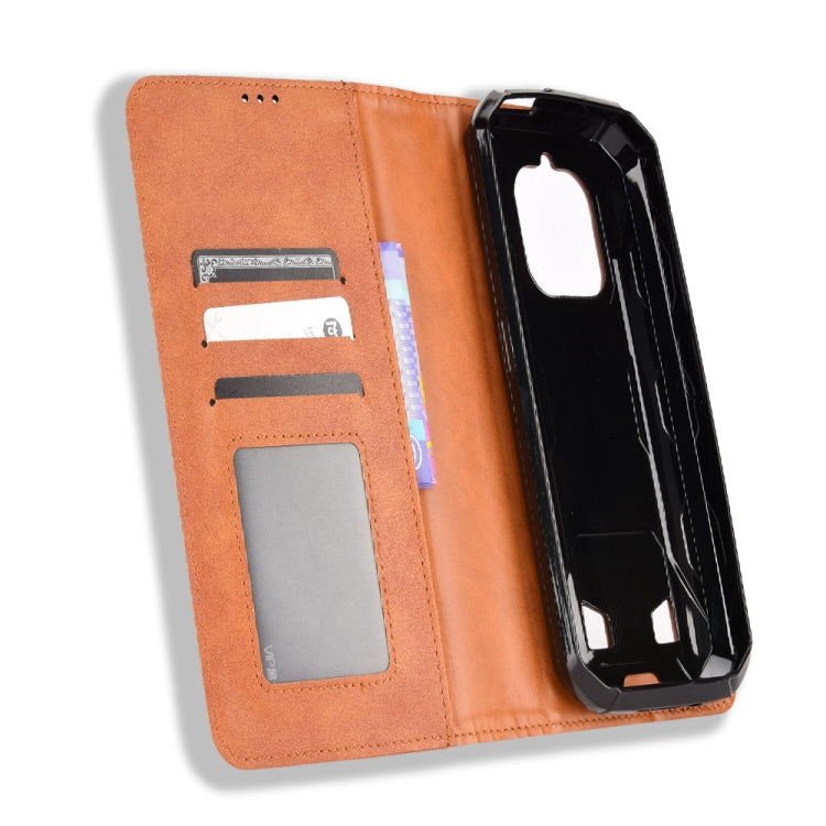 For Oukitel WP18 Magnetic Buckle Retro Texture Leather Phone Case