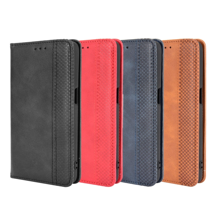 For Sony Xperia 1 IV Magnetic Buckle Retro Texture Leather Phone Case