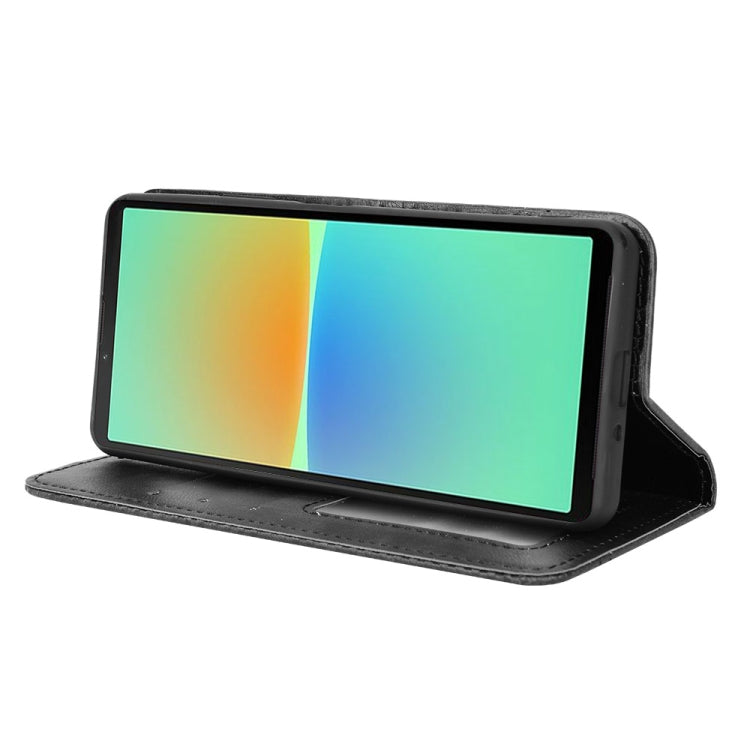 For Sony Xperia 10 IV Magnetic Buckle Retro Texture Leather Phone Case