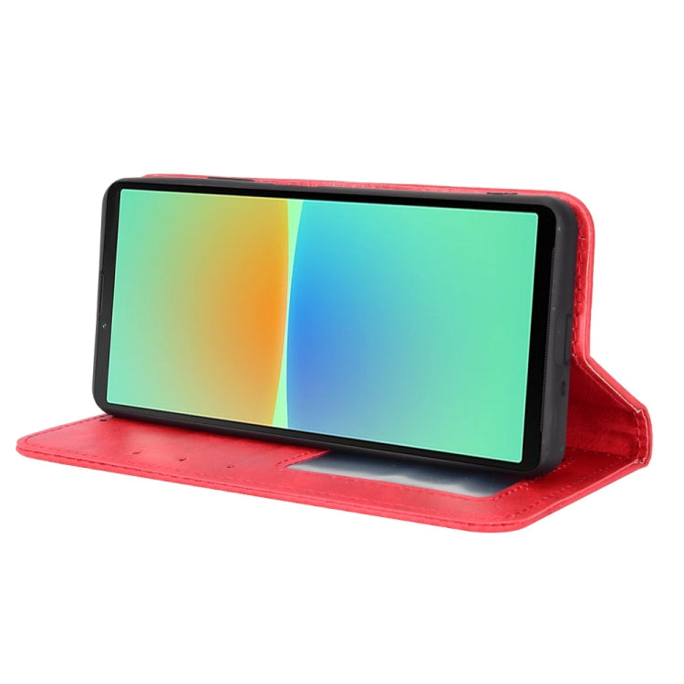 For Sony Xperia 10 IV Magnetic Buckle Retro Texture Leather Phone Case