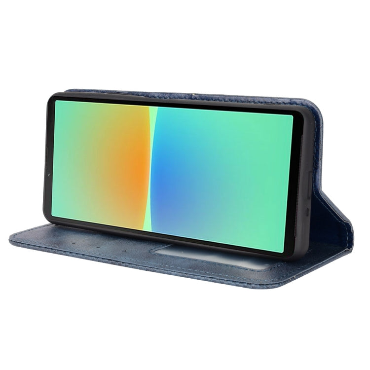 For Sony Xperia 10 IV Magnetic Buckle Retro Texture Leather Phone Case