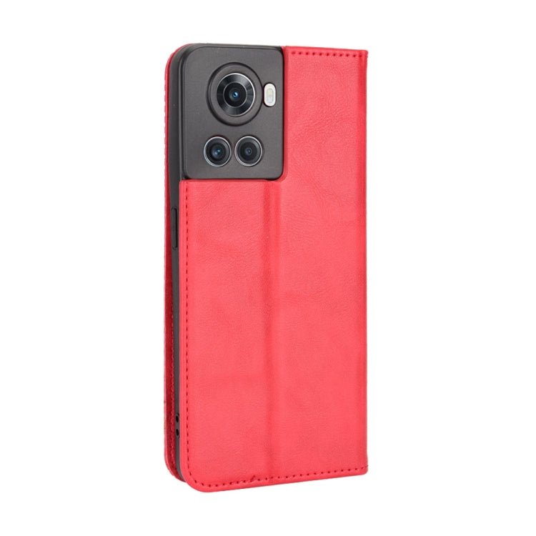 For OnePlus Ace 5G / 10R Magnetic Buckle Retro Texture Leather Phone Case