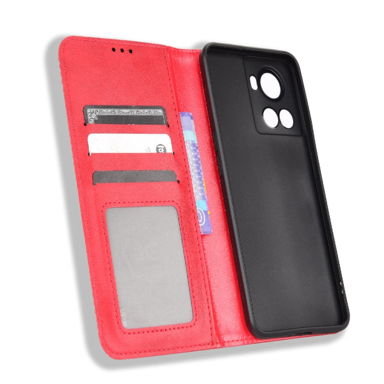 For OnePlus Ace 5G / 10R Magnetic Buckle Retro Texture Leather Phone Case