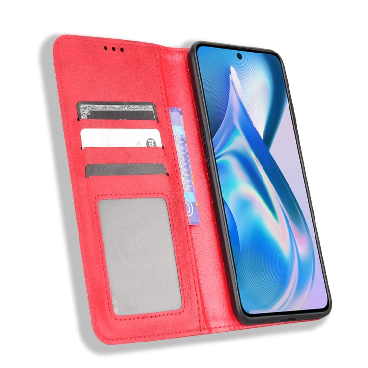 For OnePlus Ace 5G / 10R Magnetic Buckle Retro Texture Leather Phone Case