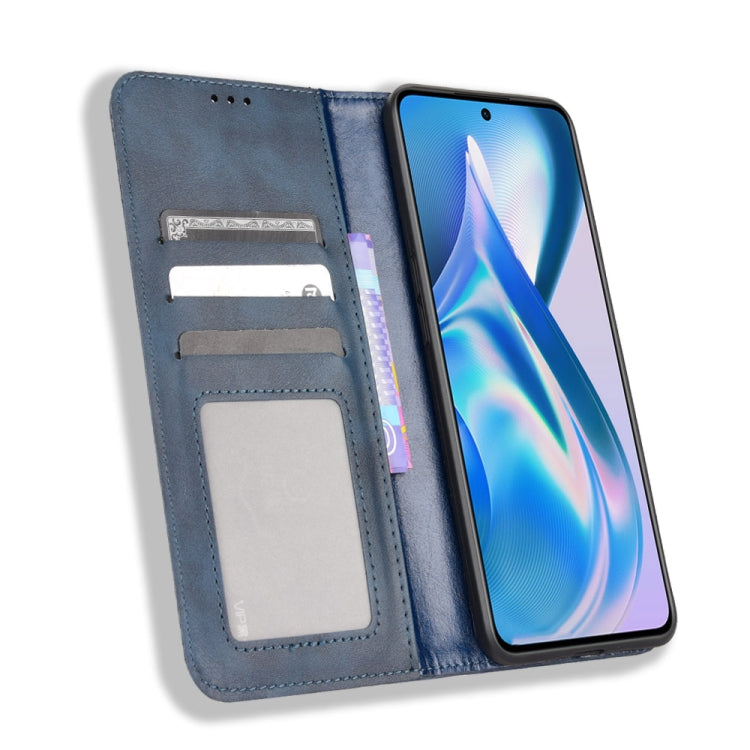 For OnePlus Ace 5G / 10R Magnetic Buckle Retro Texture Leather Phone Case
