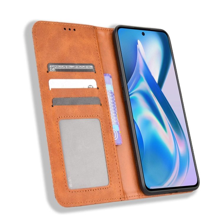 For OnePlus Ace 5G / 10R Magnetic Buckle Retro Texture Leather Phone Case