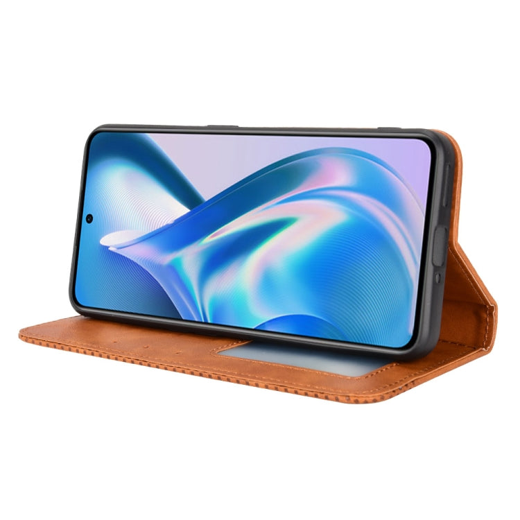 For OnePlus Ace 5G / 10R Magnetic Buckle Retro Texture Leather Phone Case
