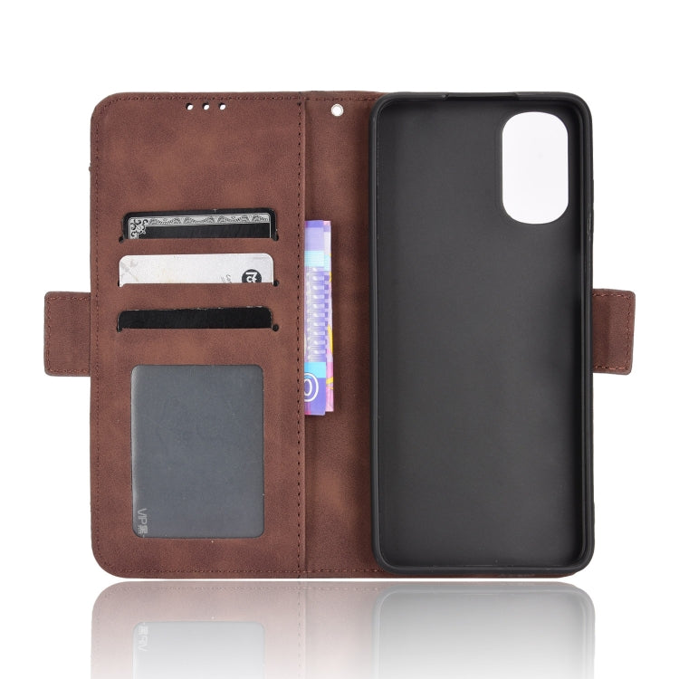 For Motorola Moto E32 4G Skin Feel Calf Texture Card Slots Leather Phone Case