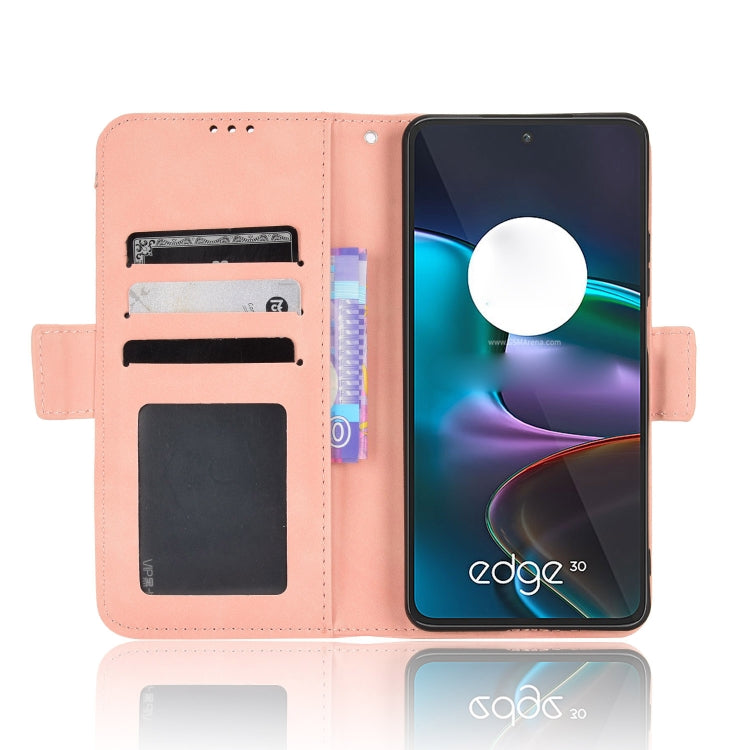 For Motorola Edge 30 Skin Feel Calf Texture Card Slots Leather Phone Case