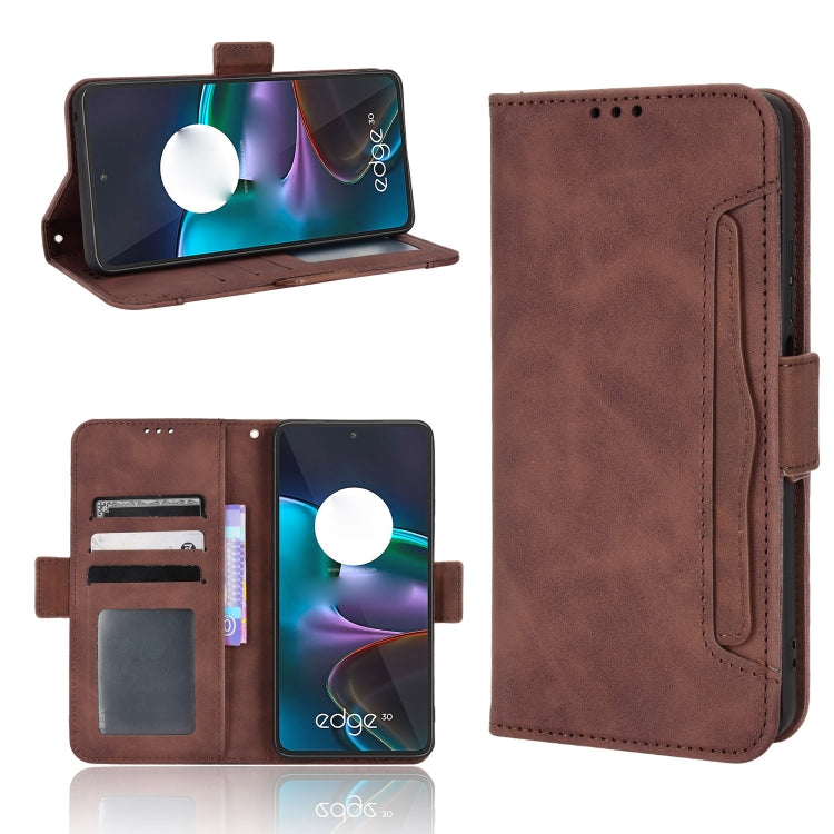 For Motorola Edge 30 Skin Feel Calf Texture Card Slots Leather Phone Case