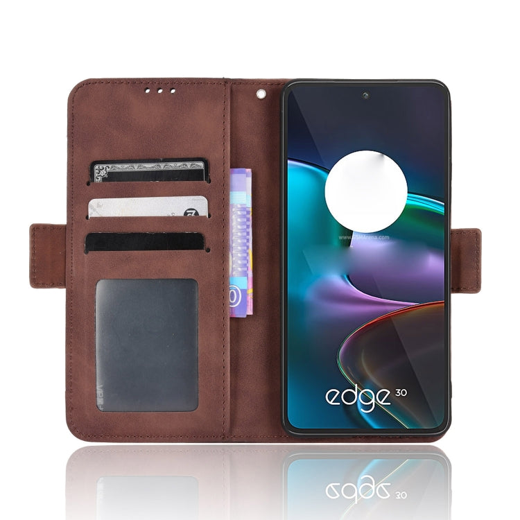 For Motorola Edge 30 Skin Feel Calf Texture Card Slots Leather Phone Case