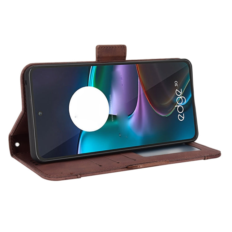 For Motorola Edge 30 Skin Feel Calf Texture Card Slots Leather Phone Case