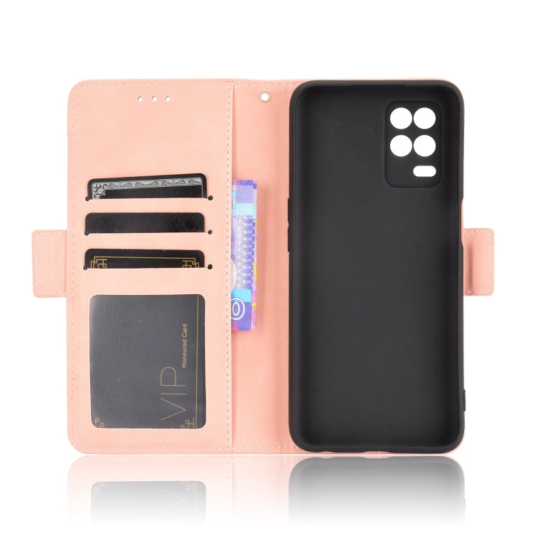 For OPPO Realme 9 5G India / V13 5G / 8 5G Skin Feel Calf Texture Card Slots Leather Phone Case