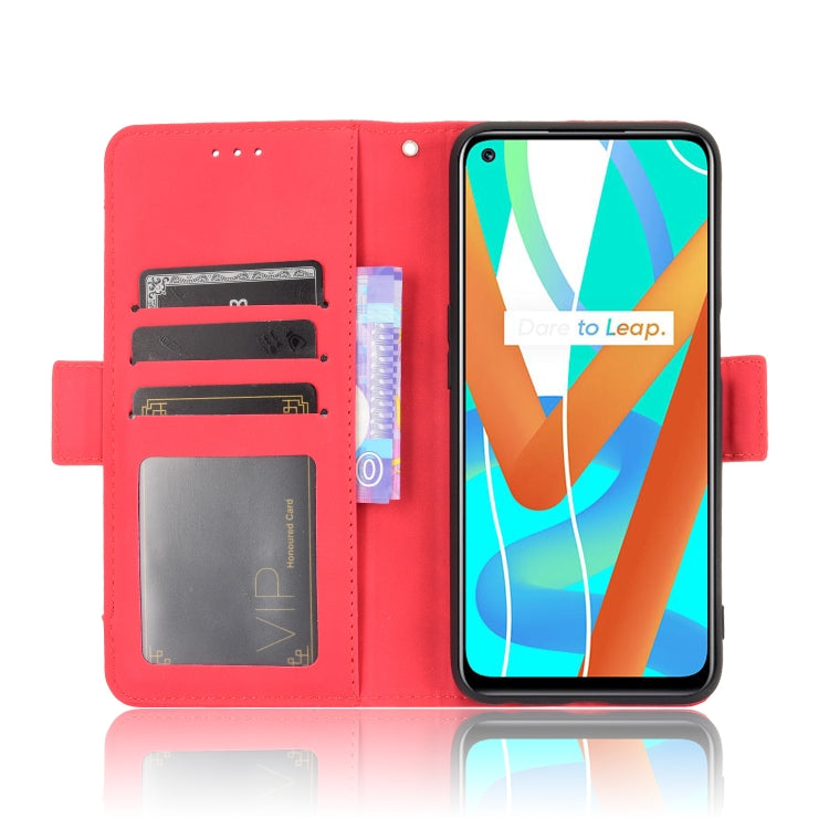 For OPPO Realme 9 5G India / V13 5G / 8 5G Skin Feel Calf Texture Card Slots Leather Phone Case