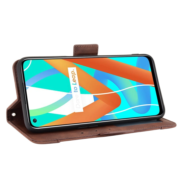 For OPPO Realme 9 5G India / V13 5G / 8 5G Skin Feel Calf Texture Card Slots Leather Phone Case