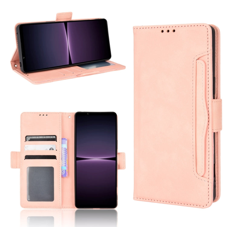 For Sony Xperia 1 IV Skin Feel Calf Texture Card Slots Leather Phone Case