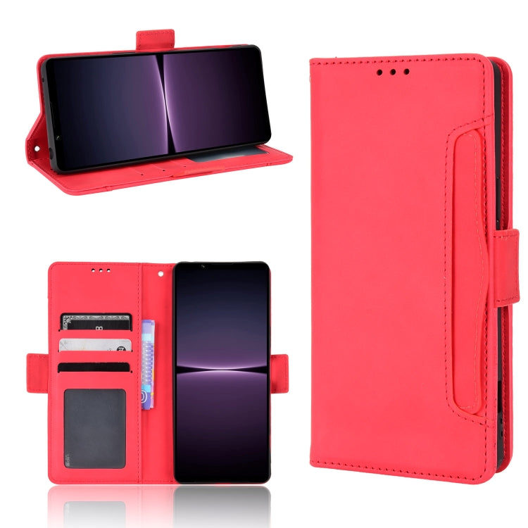 For Sony Xperia 1 IV Skin Feel Calf Texture Card Slots Leather Phone Case