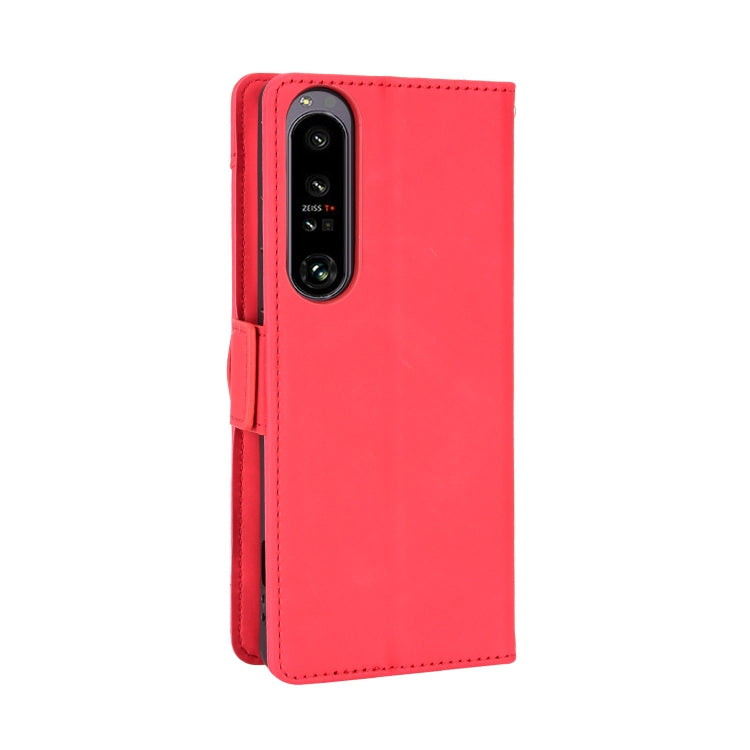 For Sony Xperia 1 IV Skin Feel Calf Texture Card Slots Leather Phone Case