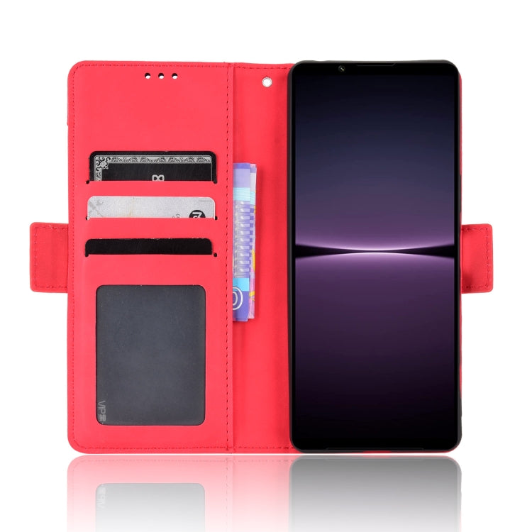 For Sony Xperia 1 IV Skin Feel Calf Texture Card Slots Leather Phone Case