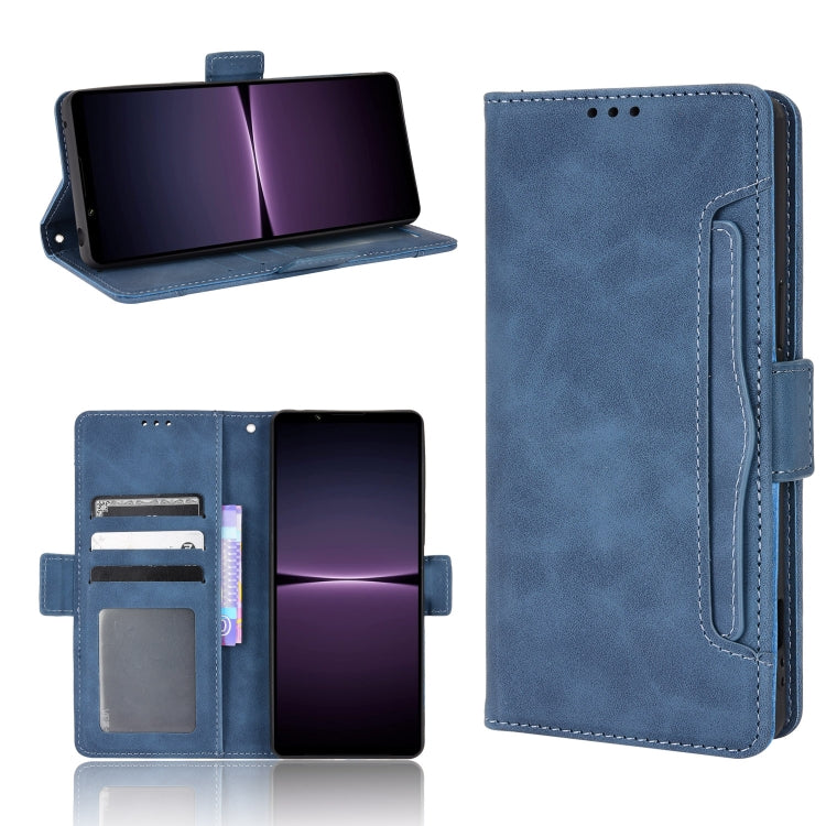 For Sony Xperia 1 IV Skin Feel Calf Texture Card Slots Leather Phone Case