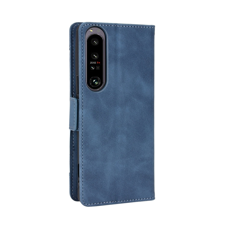 For Sony Xperia 1 IV Skin Feel Calf Texture Card Slots Leather Phone Case