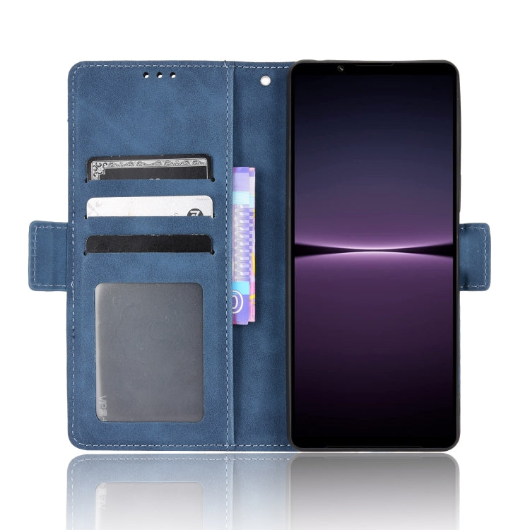 For Sony Xperia 1 IV Skin Feel Calf Texture Card Slots Leather Phone Case