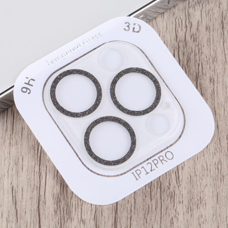 For iPhone 12 Pro Glitter Ring Tempered Glass Camera Lens Film
