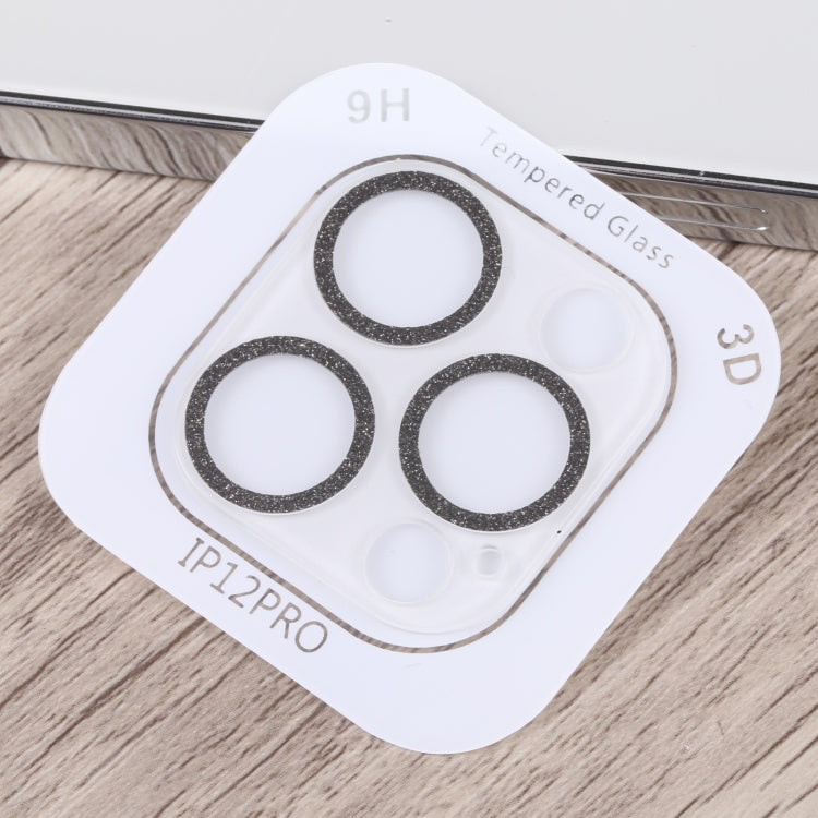 For iPhone 12 Pro Glitter Ring Tempered Glass Camera Lens Film