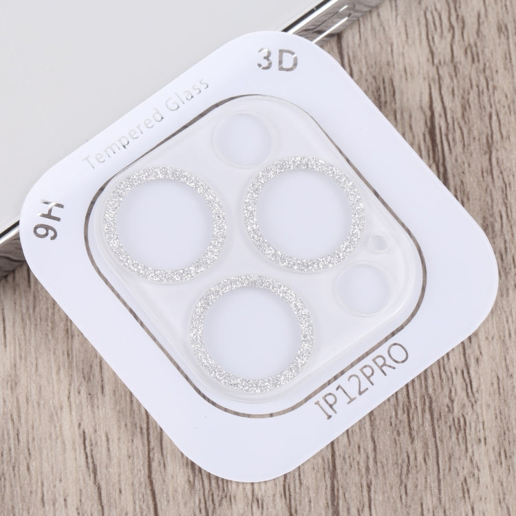 For iPhone 12 Pro Glitter Ring Tempered Glass Camera Lens Film