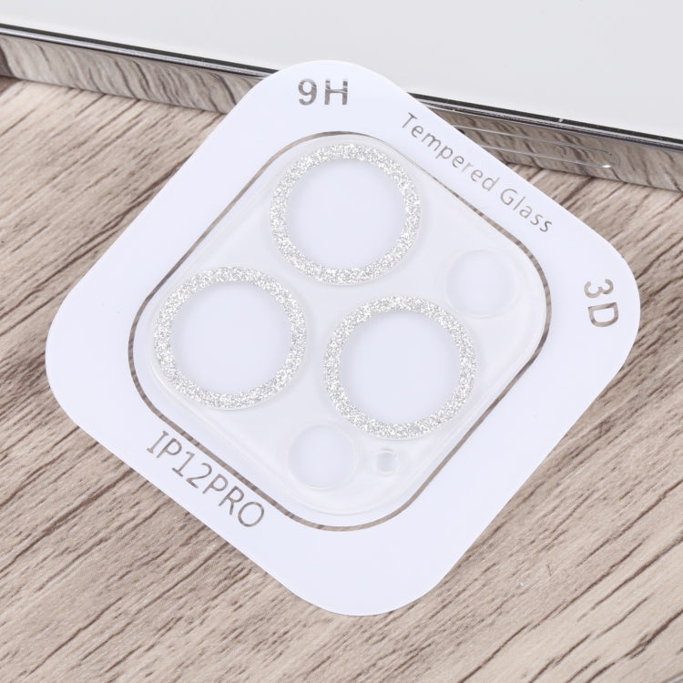 For iPhone 12 Pro Glitter Ring Tempered Glass Camera Lens Film
