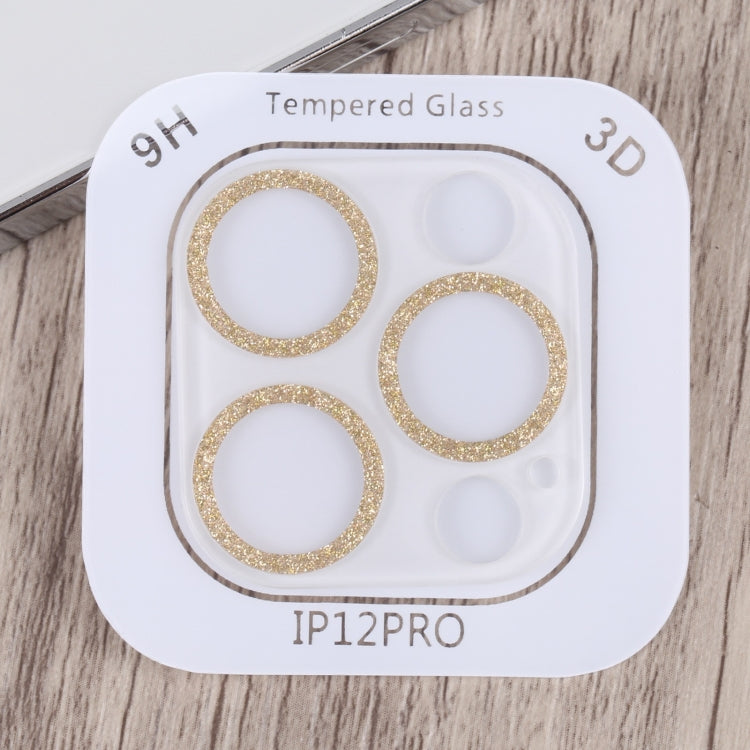 For iPhone 12 Pro Glitter Ring Tempered Glass Camera Lens Film