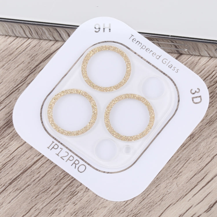 For iPhone 12 Pro Glitter Ring Tempered Glass Camera Lens Film