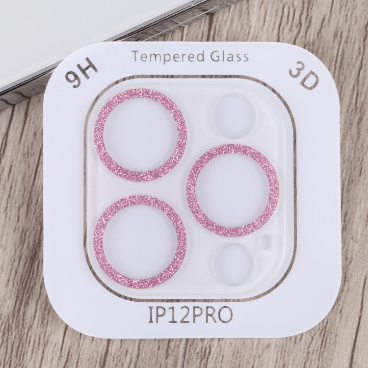 For iPhone 12 Pro Glitter Ring Tempered Glass Camera Lens Film