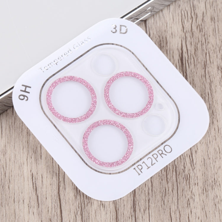 For iPhone 12 Pro Glitter Ring Tempered Glass Camera Lens Film