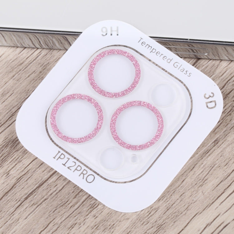 For iPhone 12 Pro Glitter Ring Tempered Glass Camera Lens Film