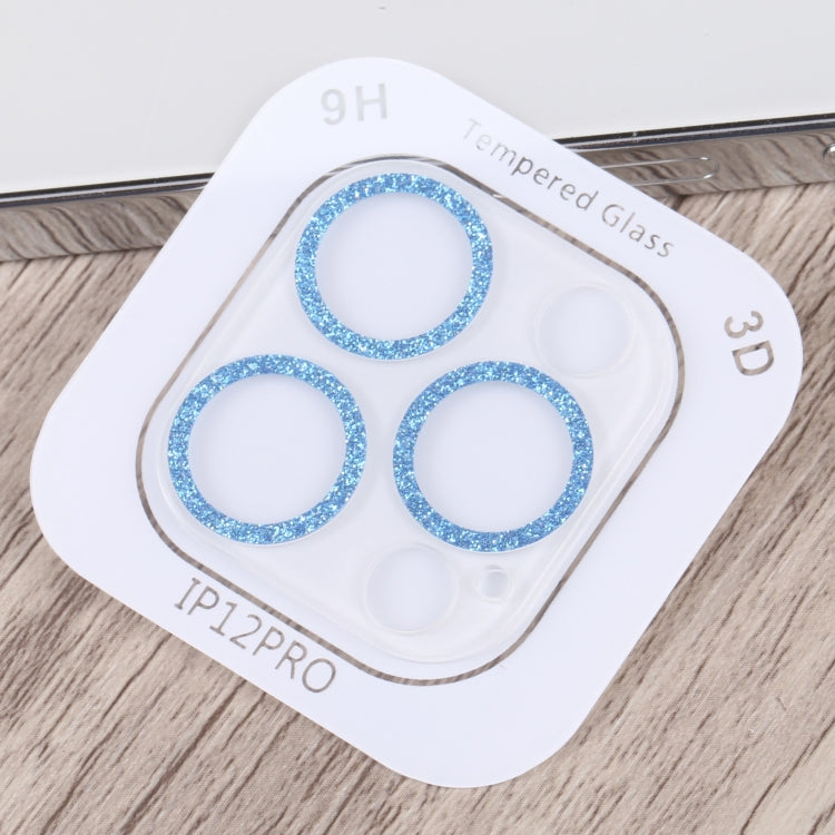 For iPhone 12 Pro Glitter Ring Tempered Glass Camera Lens Film