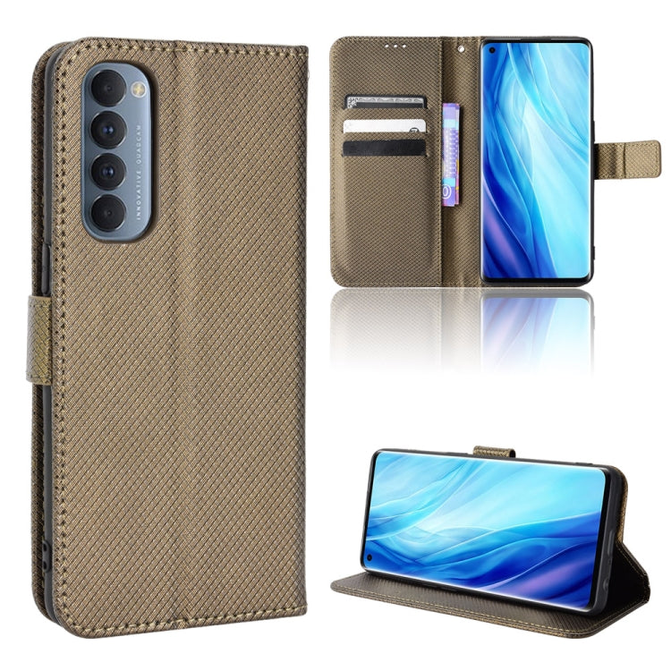 For OPPO Reno4 Pro Global&India&Southeast Asia Diamond Texture Leather Phone Case