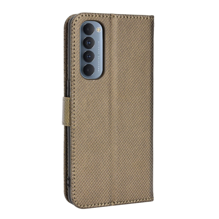 For OPPO Reno4 Pro Global&India&Southeast Asia Diamond Texture Leather Phone Case