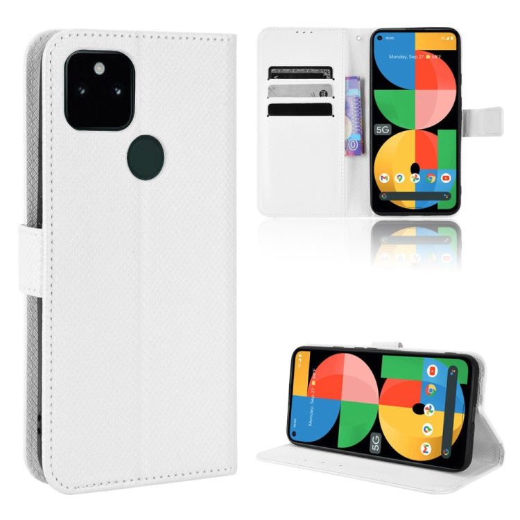 For Google Pixel 5a 5G Diamond Texture Leather Phone Case