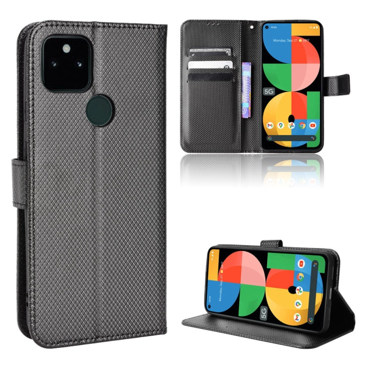 For Google Pixel 5a 5G Diamond Texture Leather Phone Case