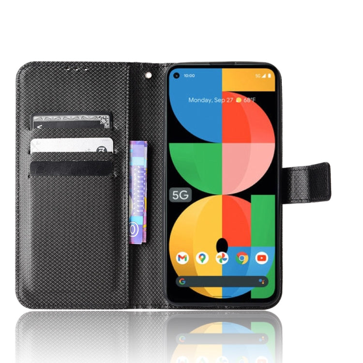 For Google Pixel 5a 5G Diamond Texture Leather Phone Case