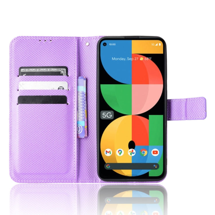For Google Pixel 5a 5G Diamond Texture Leather Phone Case