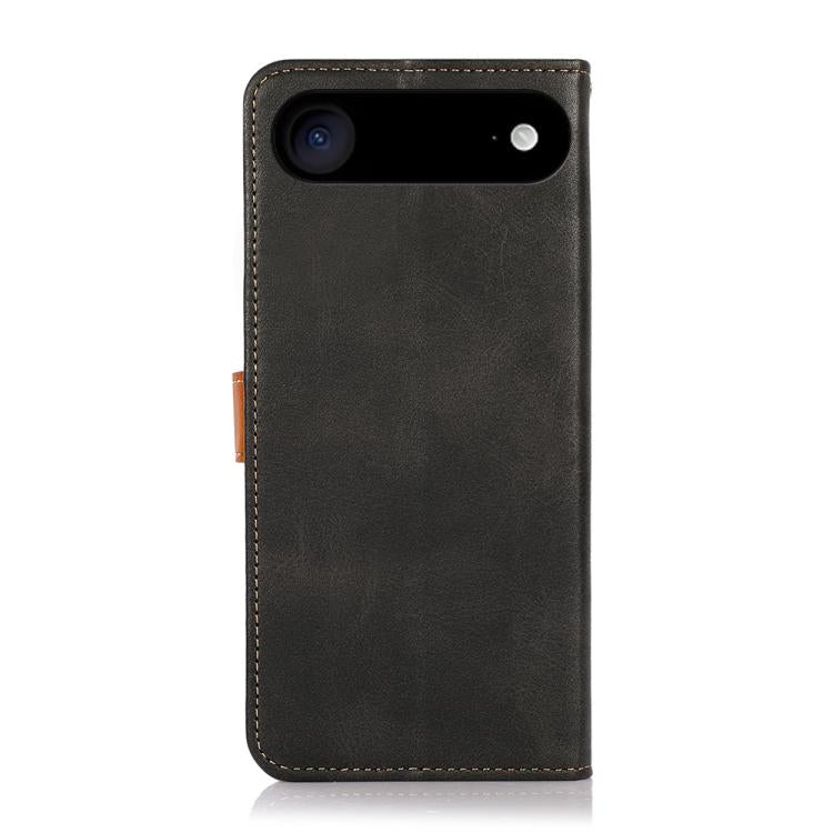 For iPhone 14 KHAZNEH Dual-color Cowhide Texture Flip Leather Phone Case