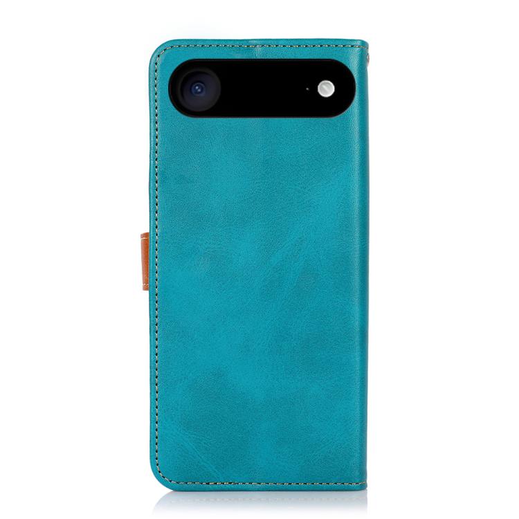 For iPhone 14 KHAZNEH Dual-color Cowhide Texture Flip Leather Phone Case