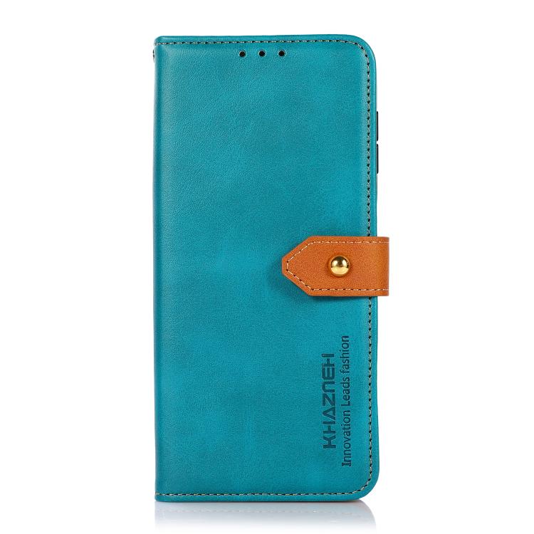 For iPhone 14 Pro KHAZNEH Dual-color Cowhide Texture Flip Leather Phone Case