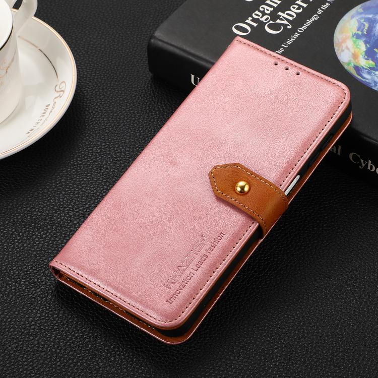 For iPhone 14 Pro KHAZNEH Dual-color Cowhide Texture Flip Leather Phone Case