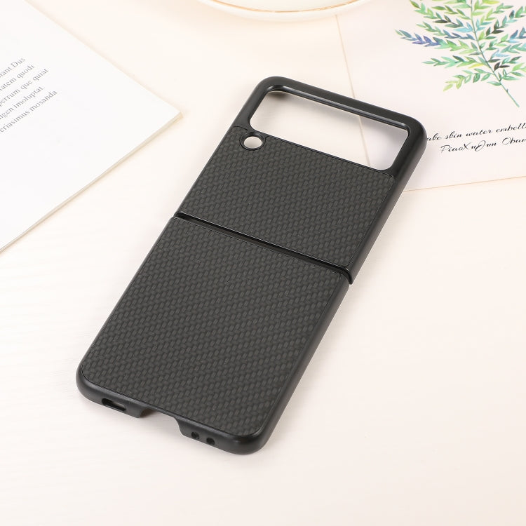 For Samsung Galaxy Z Flip3 5G Carbon Fiber Texture PU Leather Phone Case