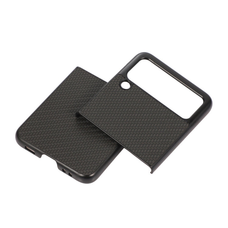 For Samsung Galaxy Z Flip3 5G Carbon Fiber Texture PU Leather Phone Case