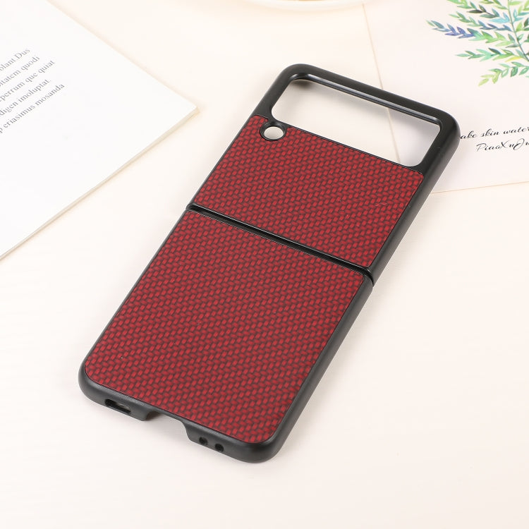 For Samsung Galaxy Z Flip3 5G Carbon Fiber Texture PU Leather Phone Case