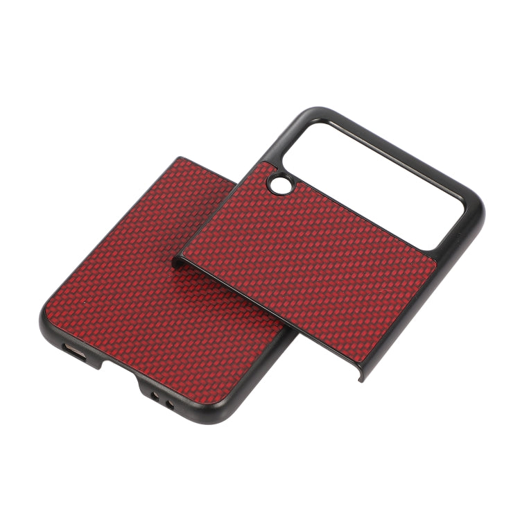 For Samsung Galaxy Z Flip3 5G Carbon Fiber Texture PU Leather Phone Case